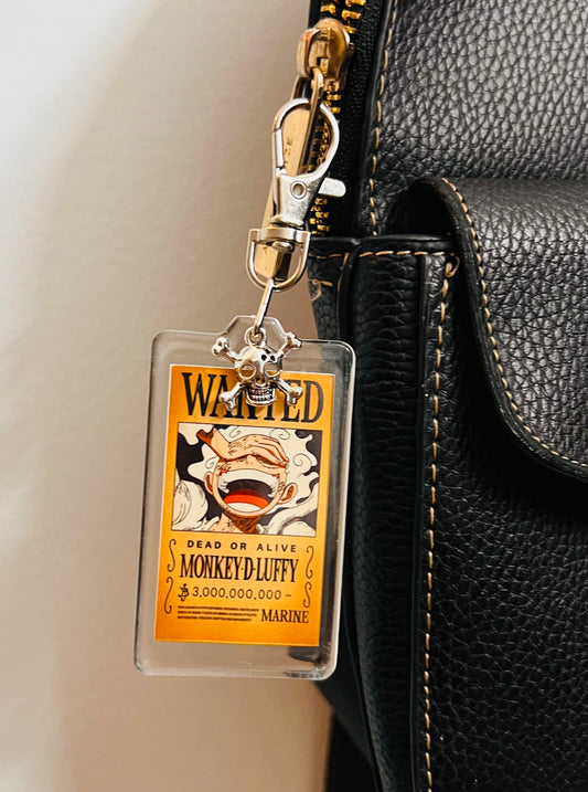 Acrylic Luffy Wanted Poster Bag Charm with Skull Charm — view 2