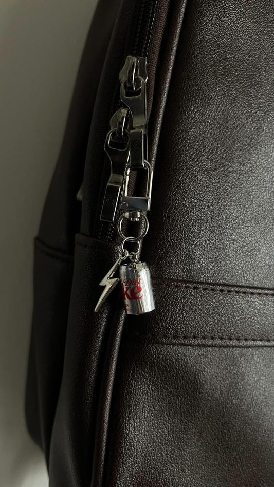 Metallic Diet Coke Thunderbolt Bag Charm