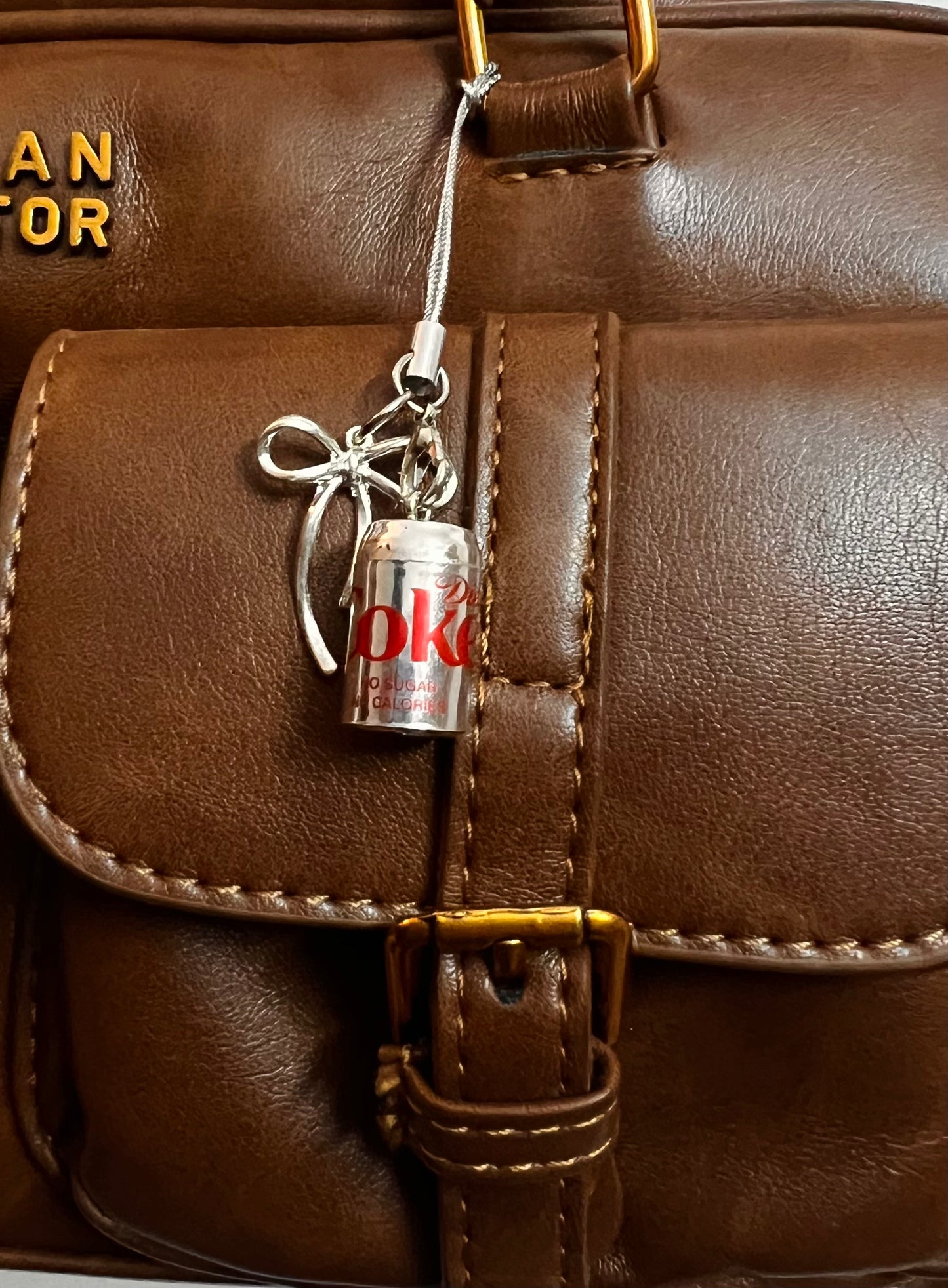 Metallic Diet Coke Ribbon Bow Phone/Bag Charm