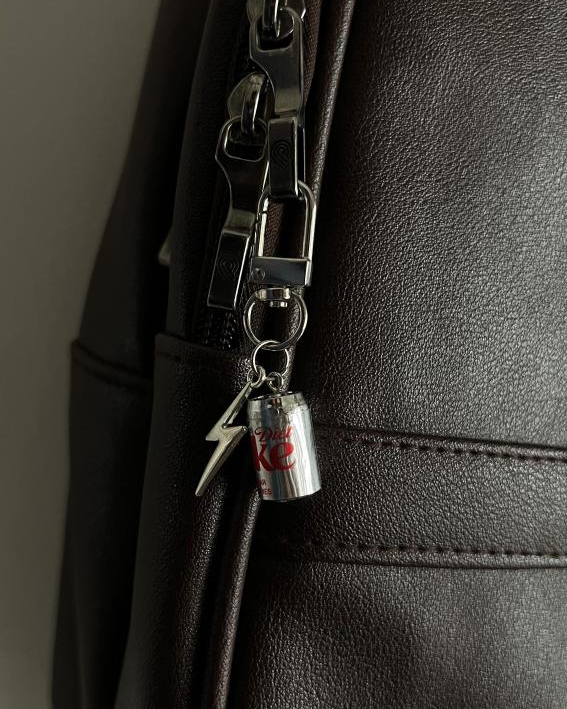 Metallic Diet Coke Thunderbolt Bag Charm