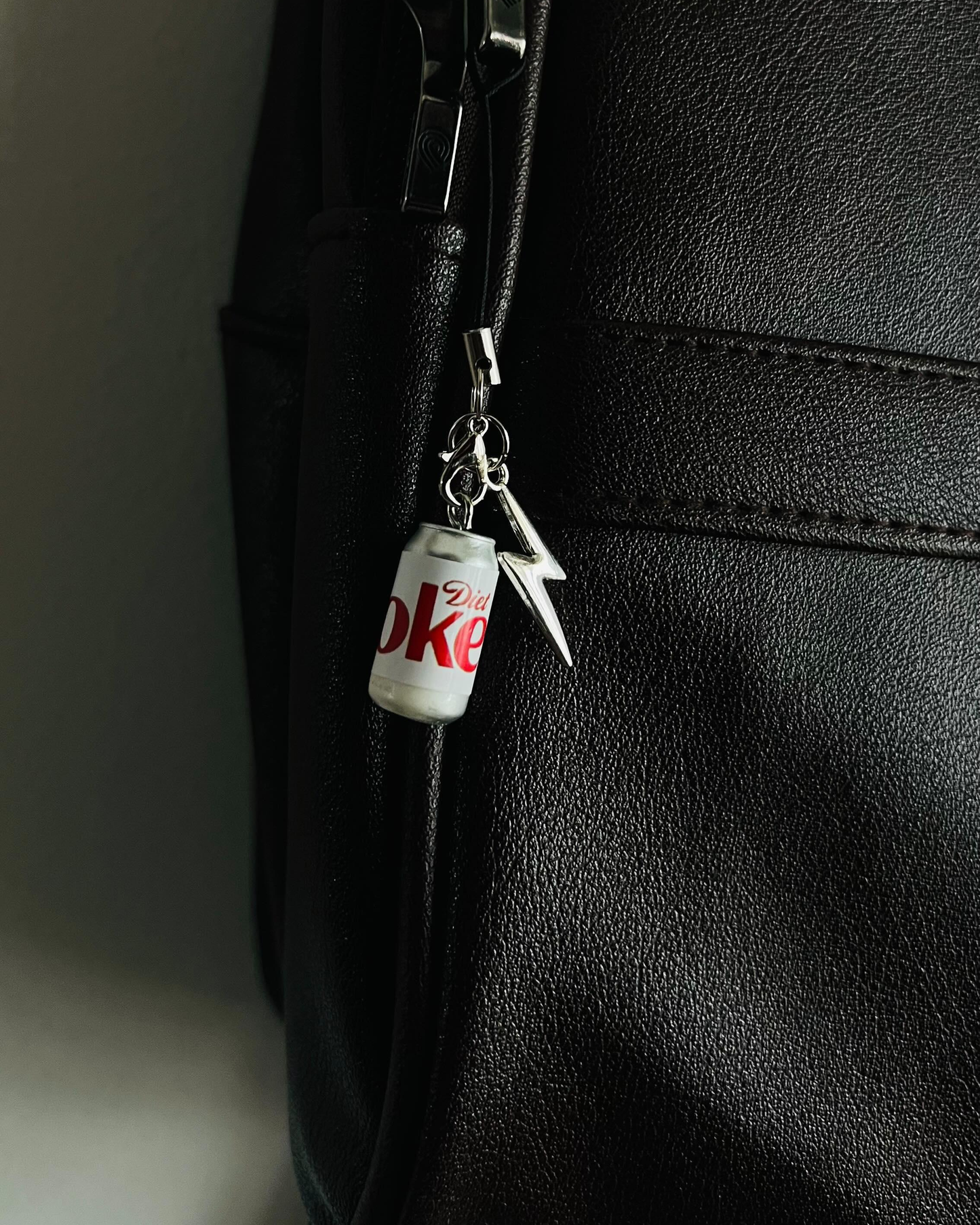 White Diet Coke Thunderbolt Phone/Bag Charm