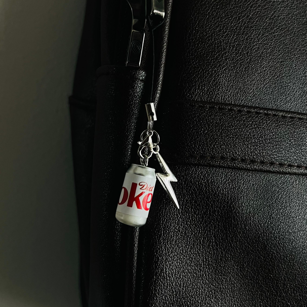 White Diet Coke Thunderbolt Phone/Bag Charm (additional view)