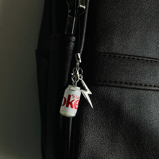 White Diet Coke Thunderbolt Phone/Bag Charm (additional view)