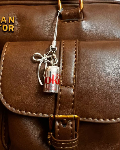 Metallic Diet Coke Ribbon Bow Phone/Bag Charm