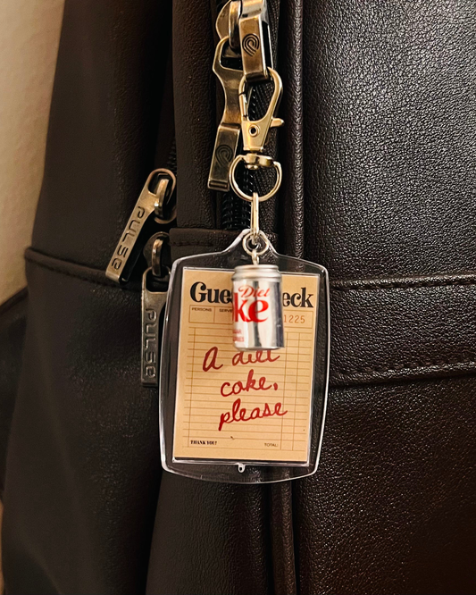 Metallic "A Diet Coke, Please" Bag Charm