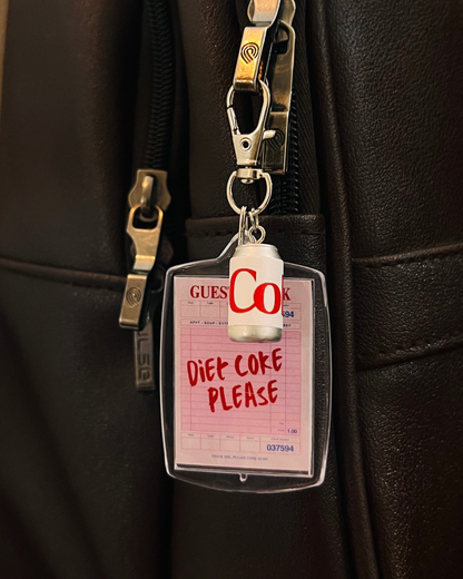 White "Diet Coke Please" Bag Charm