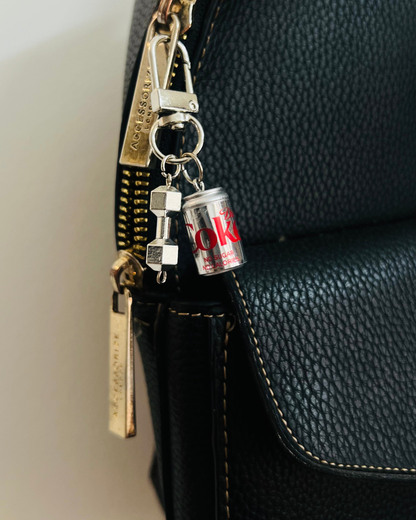 Metallic Diet Coke Dumbbell D-Hook Bag Charm