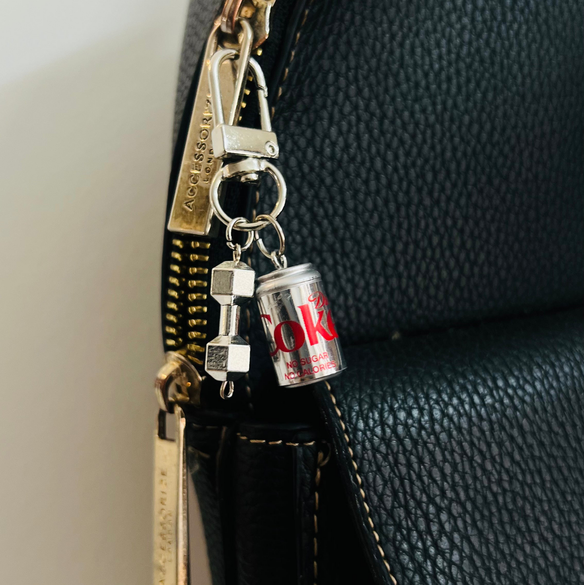 Metallic Diet Coke Dumbbell D-Hook Bag Charm (additional view)