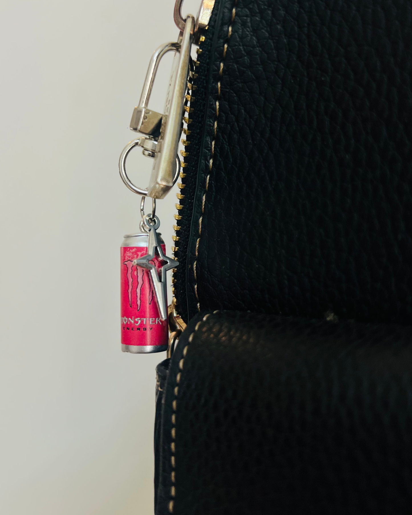 Pink Monster Energy Star Bling Bag Charm