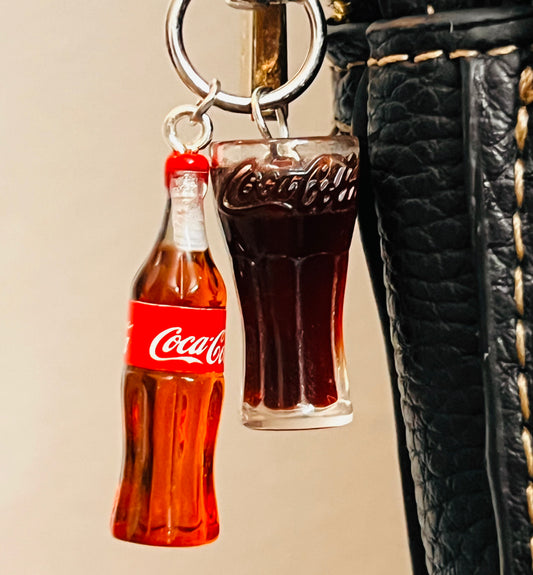 Coca-Cola Bottle & Glass D-Hook Bag Charm — view 2