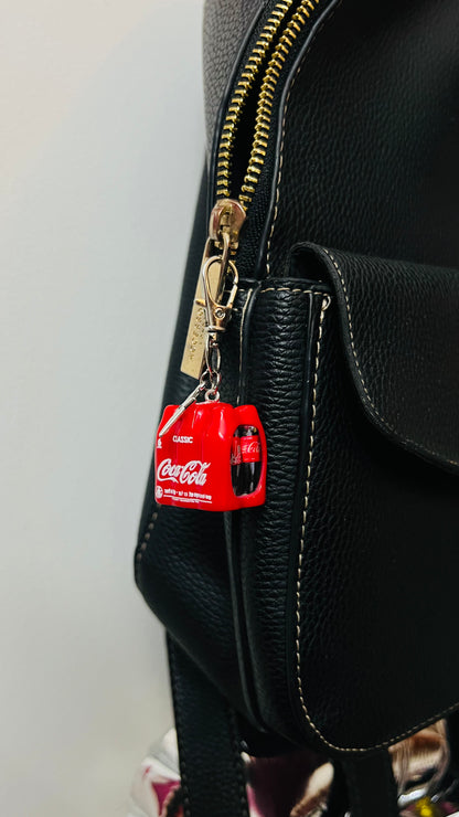 Coca-Cola bottle case bag charm with a silver star charm (view 4)
