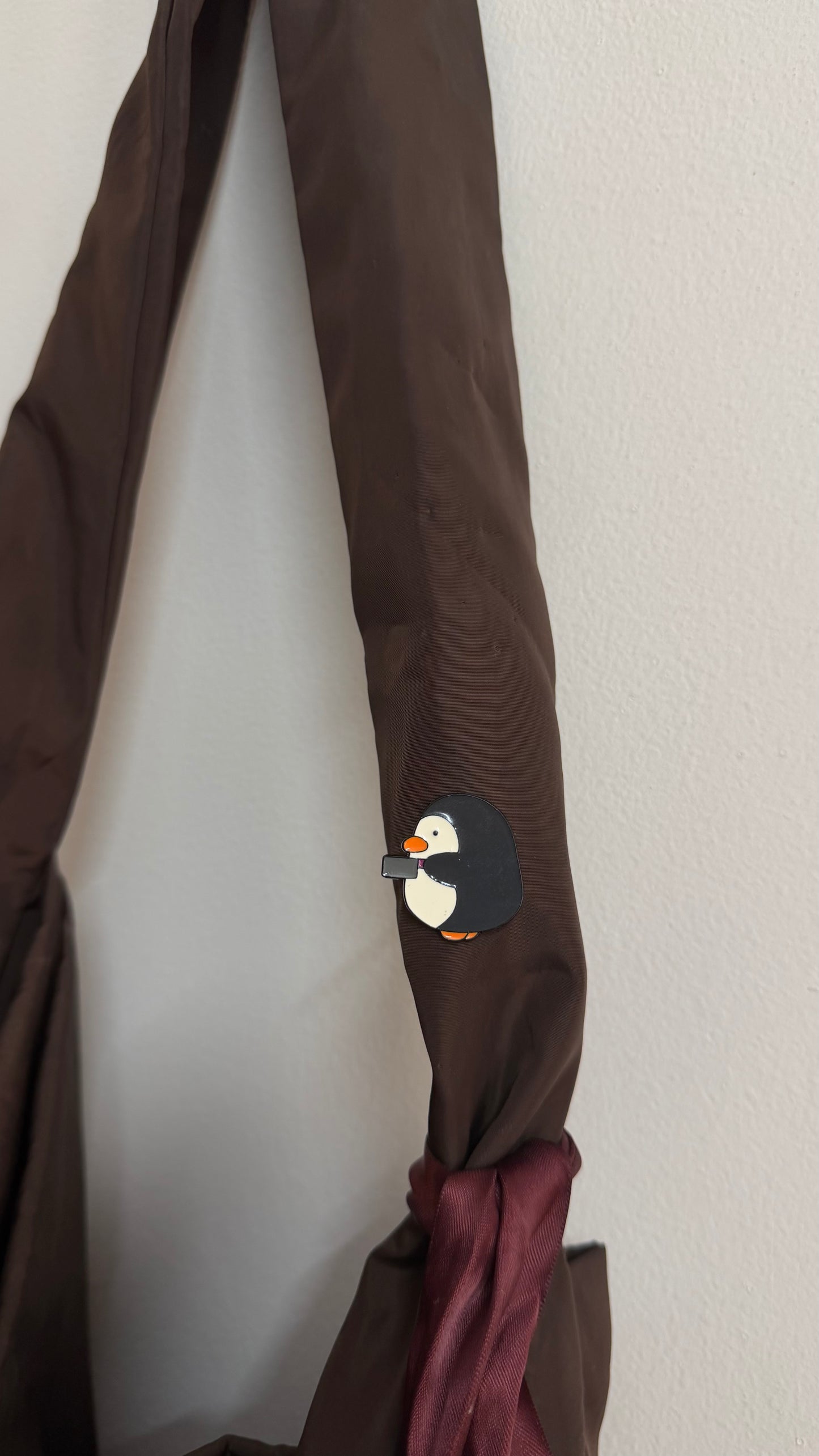 Don't Test Me Enamel Pin, penguin lapel pin, view 3