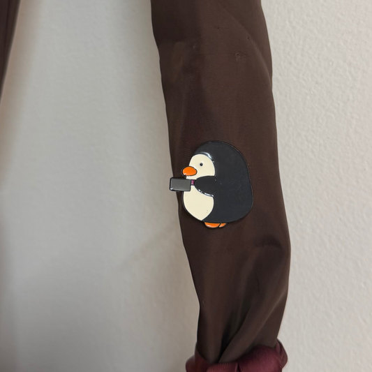 Don't Test Me Enamel Pin, penguin lapel pin