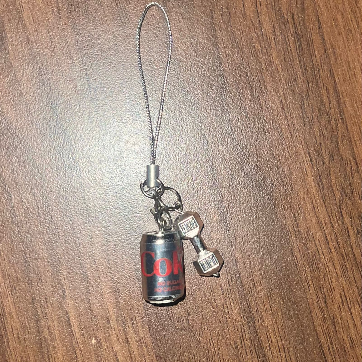 Metallic Diet Coke Dumbbell Phone/Bag Charm