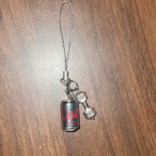 Metallic Diet Coke Dumbbell Phone/Bag Charm
