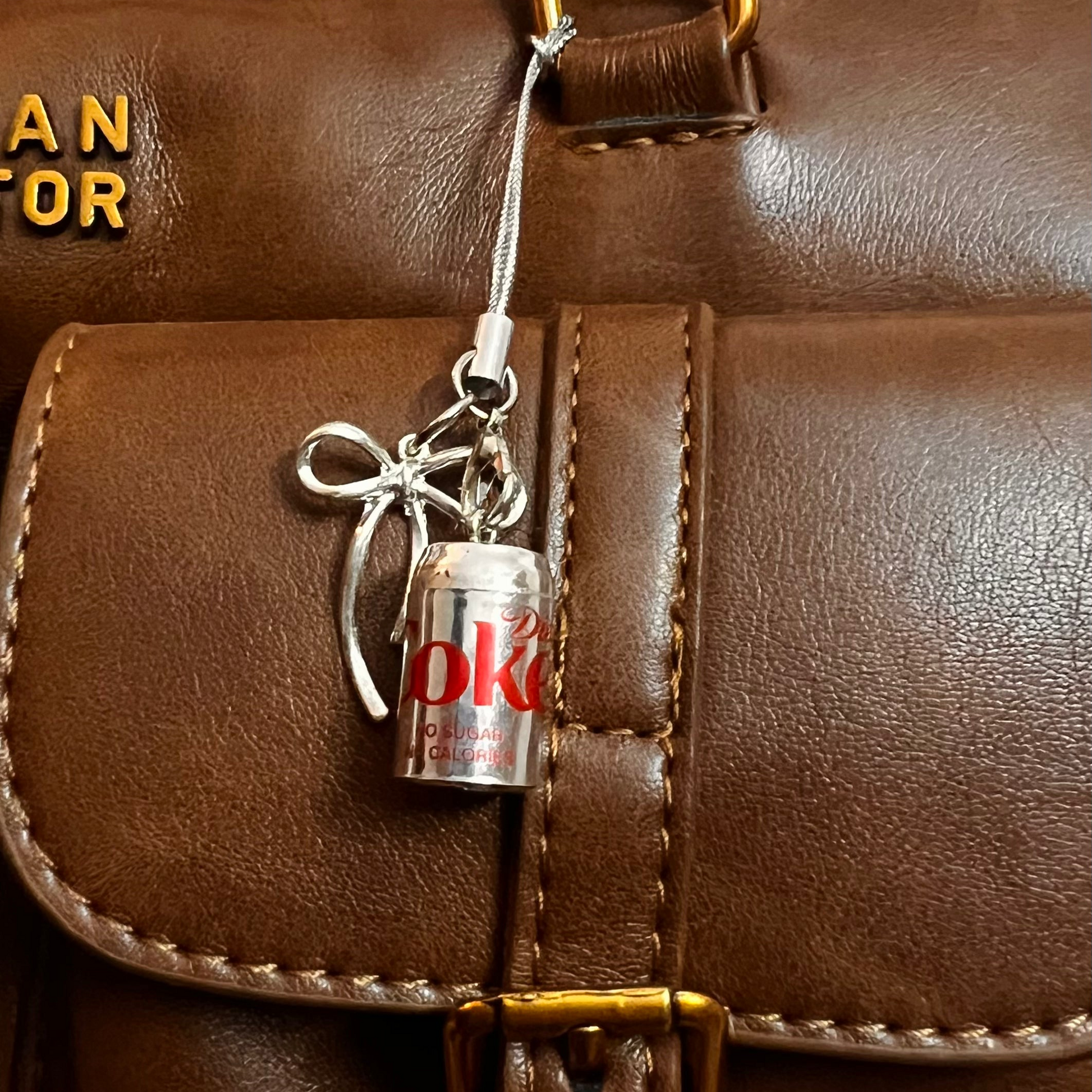 Metallic Diet Coke Ribbon Bow Phone/Bag Charm (additional view)