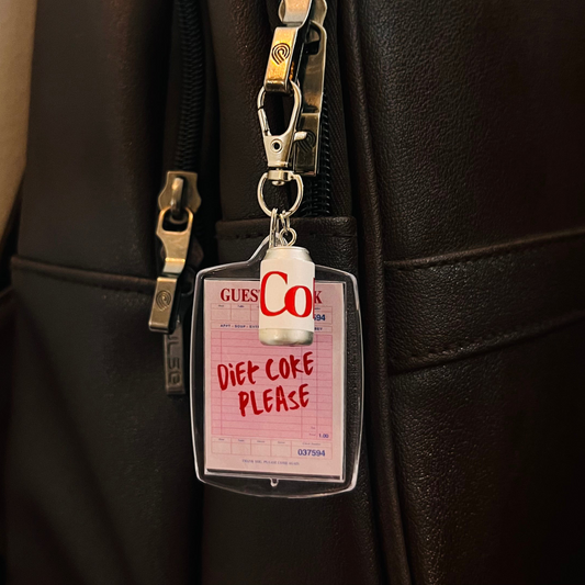 White "Diet Coke Please" Bag Charm (additional view)