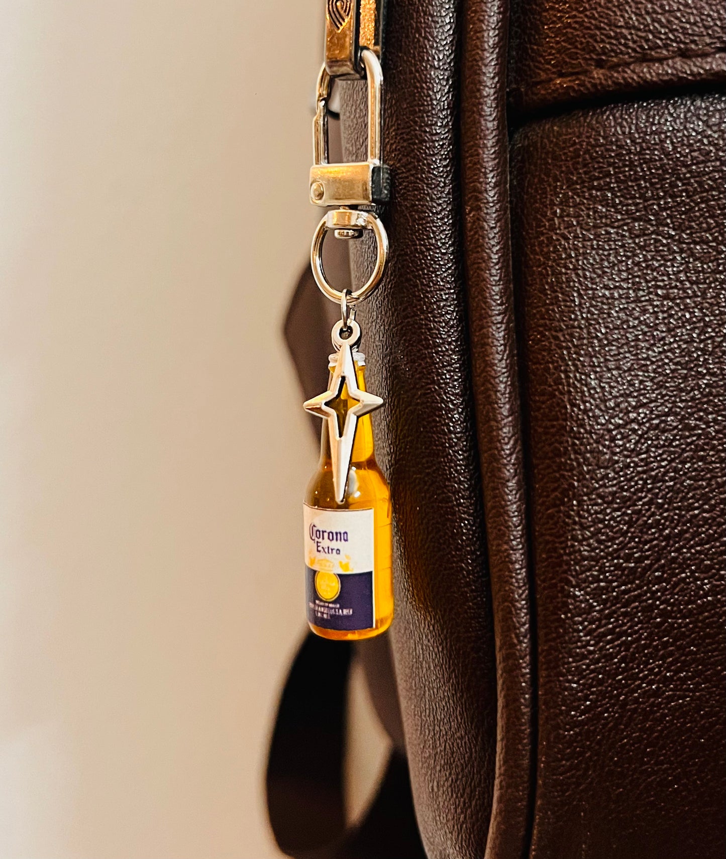 Corona Bottle Star Bling D-Hook Bag Charm