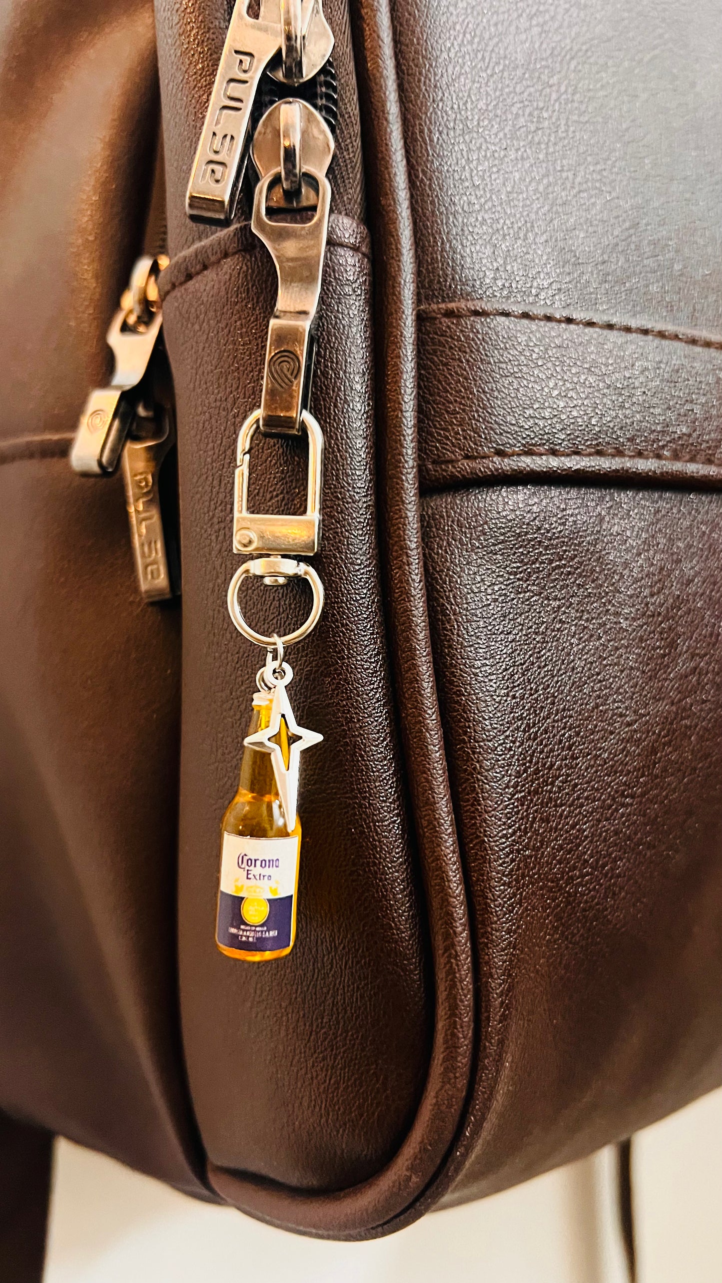 Corona Bottle Star Bling D-Hook Bag Charm