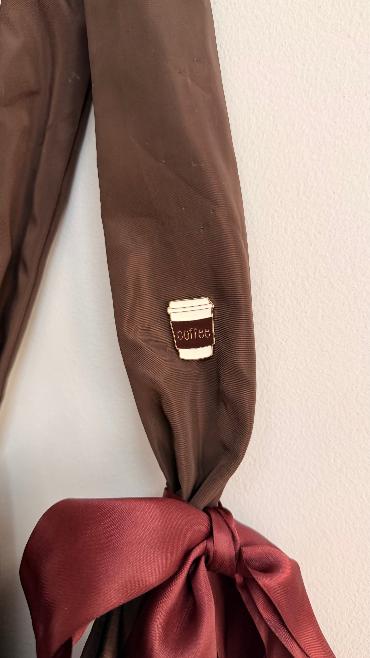 Latte Mood Enamel Pin, takeaway coffee cup lapel pin, view 2