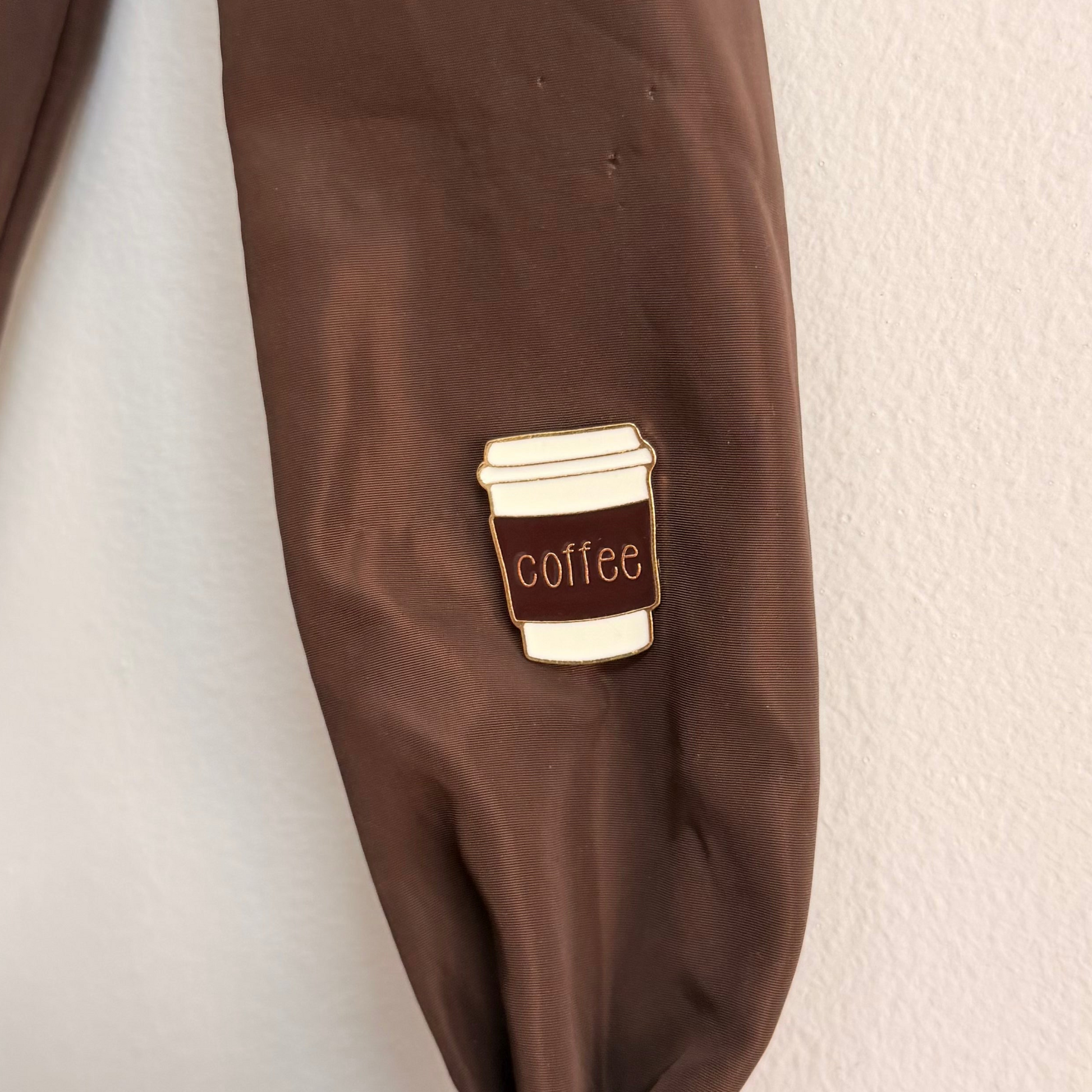 Latte Mood Enamel Pin, takeaway coffee cup lapel pin