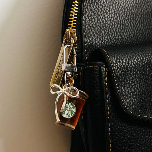 Starbucks Iced Americano Ribbon Bow D-Hook Bag Charm