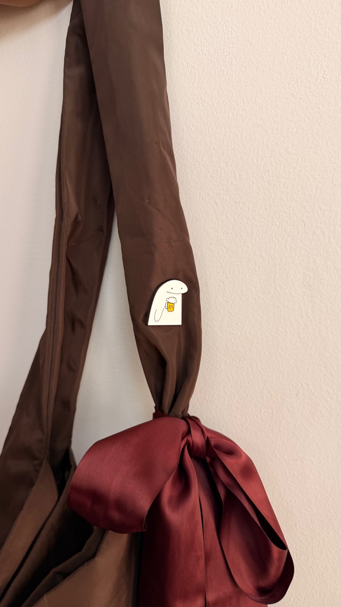 Weekend Mood Enamel Pin, Flork character holding a beer mug lapel pin, view 2