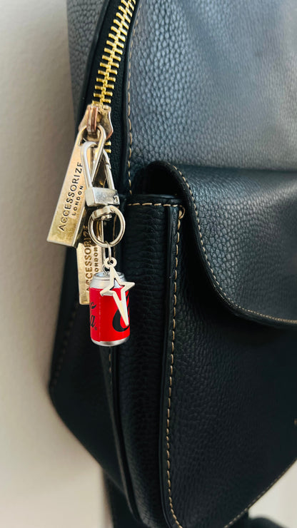 Red Coca-Cola can charm with a silver star bling on a lobster clasp